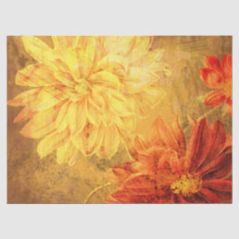 Blumengrunge Orange Dekoupage Tissue Paper Seidenpapier