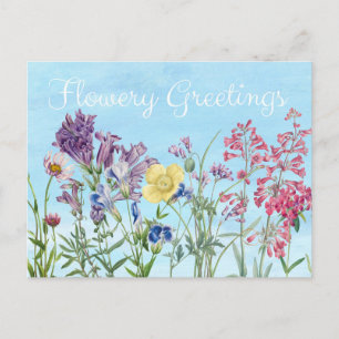 Blumengruß Florale Illustration Postkarte