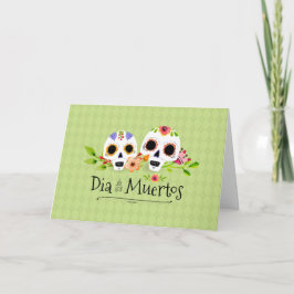 Blumengruß-Karte zuckerskulls Dia de Muertos Karte