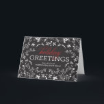 Blumengrüße Business Holiday Grußkarte Feiertagskarte<br><div class="desc">Freuen Sie sich in dieser Urlaubssaison auf die schicken und stilvollen Urlaubskarten von Orange Pulp Designs. Die Hintergrundfarbe kann online angepasst werden,  oder besuchen Sie orangepulpdesign.com für weitere verfügbare Farben. Auf Anfrage können Sie auch Farben und passende Artikel auswählen. Bitte kontaktieren Sie uns für Hilfe.</div>