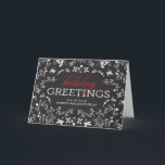 Blumengrüße Business Holiday Grußkarte Feiertagskarte<br><div class="desc">Freuen Sie sich in dieser Urlaubssaison auf die schicken und stilvollen Urlaubskarten von Orange Pulp Designs. Die Hintergrundfarbe kann online angepasst werden,  oder besuchen Sie orangepulpdesign.com für weitere verfügbare Farben. Auf Anfrage können Sie auch Farben und passende Artikel auswählen. Bitte kontaktieren Sie uns für Hilfe.</div>