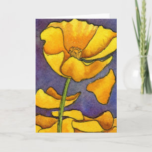 Blumengrüßkarte "Yellow Poppy #1" Karte