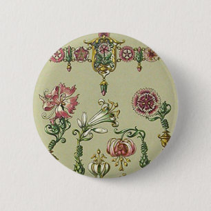 Blumenhaare im Jugendstil Viktorianische anton sed Button