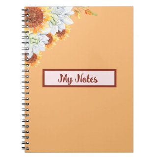 Blumenhafter Herbst inspiriert Schule Notizblock
