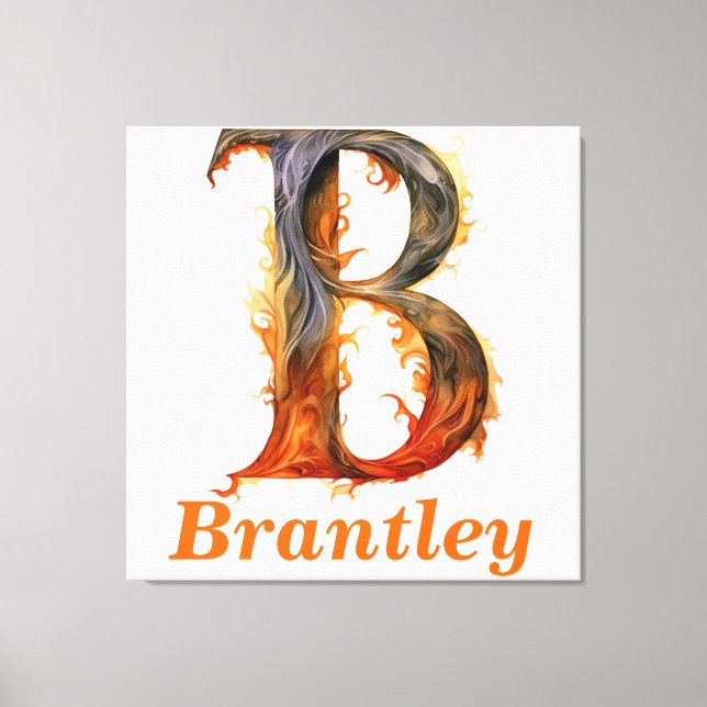 BlumenHalloween-Individuelle Name Letter B Monogra Leinwanddruck (Vorderseite)