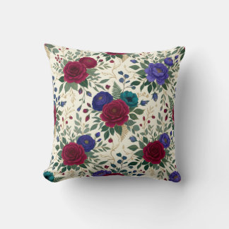 Blumenhalsausschnitt & Saumbordüre-Design Kissen