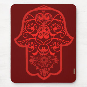 BlumenHamsa (rot) Mousepad