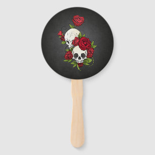 Blumenhandfan skulls Dia de Los Muertos   Fächer
