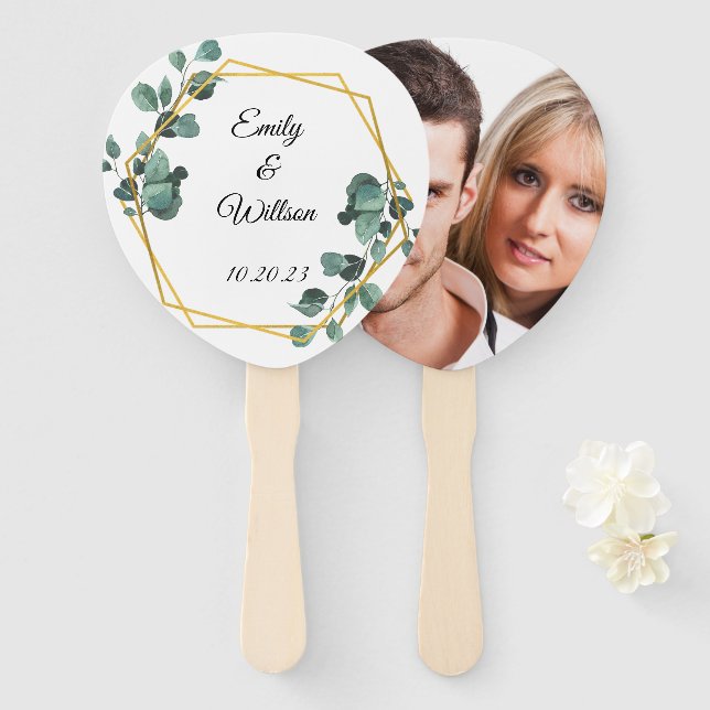 Blumenhandfan und Foto Fächer (Vorne und Hinten)