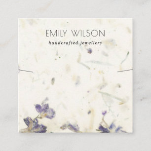 Blumenhandgemachte Papiertextur - Nekklace Display Quadratische Visitenkarte