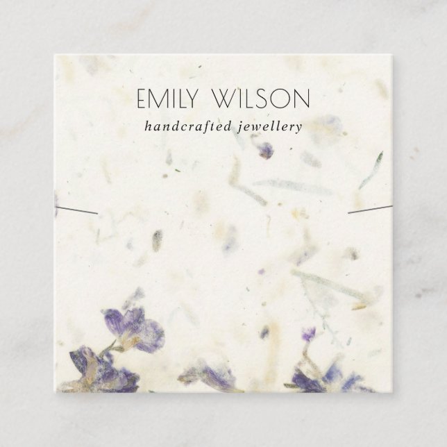 Blumenhandgemachte Papiertextur - Nekklace Display Quadratische Visitenkarte (Vorderseite)