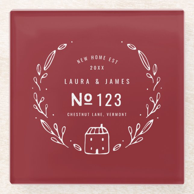 Blumenhandgezeichnet Glasuntersetzer (Vorderseite)