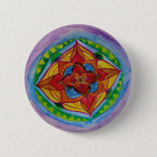 Blumenhandschrift Mandala Art Button