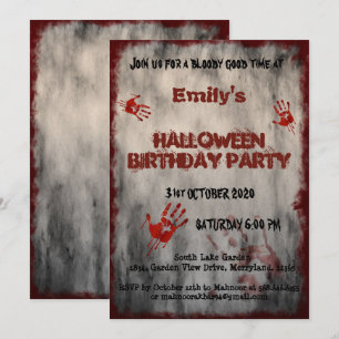 Blumenhandschuhe Vintagen Halloween Geburtstag Einladung