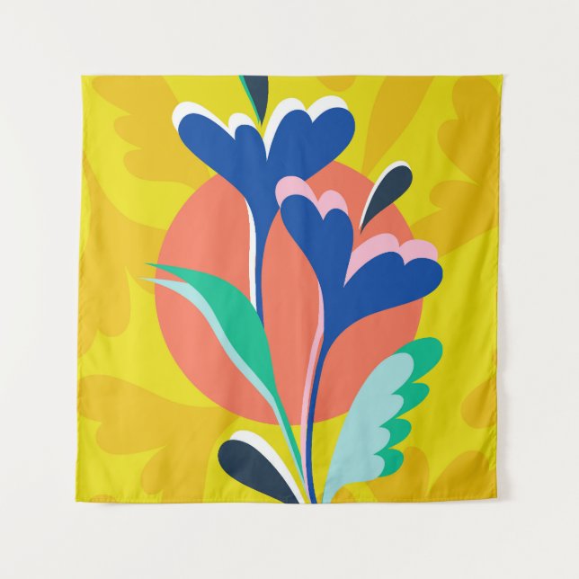 Blumenharmonie Wandteppich (Vorderseite)