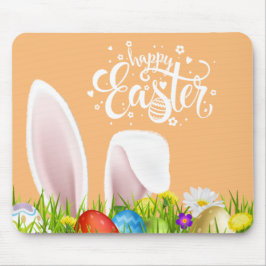 Blumenhäschen-Ohren fröhliche Ostern | Mousepad