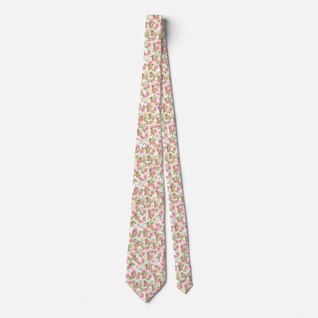 Blumenhäschenkaninchen der rosa braunen krawatte (Vorderseite)