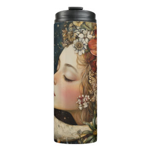 Blumenhaut und Crescent Moon 2 Thermosbecher