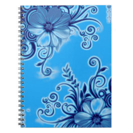 Blumenheft Blau Notizblock