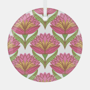 Blumenhelligkeit: Rot weiß Vintag. Ornament Aus Glas
