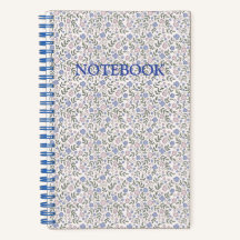Blumenhellrosa blaues SpiralNotebook