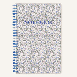 Blumenhellrosa blaues SpiralNotebook Notizbuch