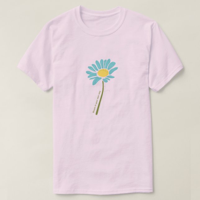 Blumenhemd – Blaue Farben T-Shirt (Design vorne)
