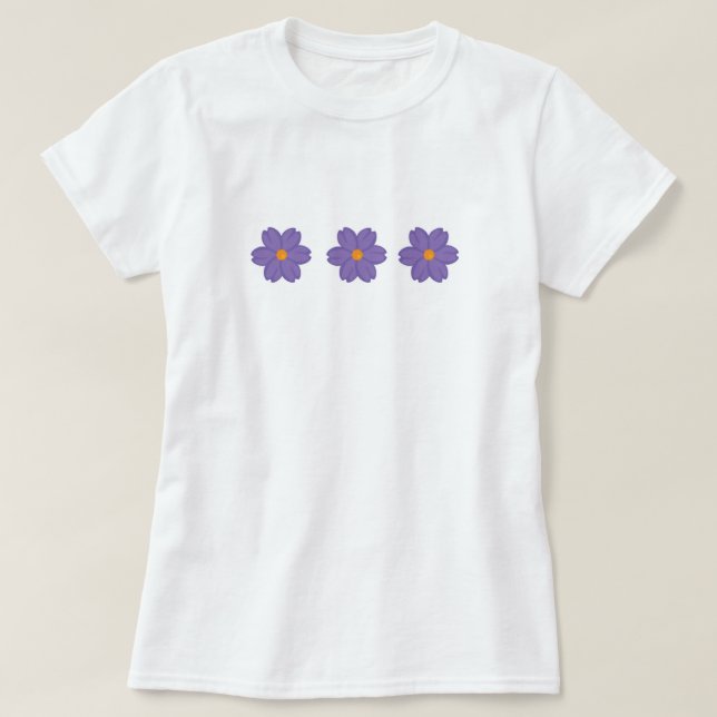 Blumenhemd, Blume der lila Wildblume T-Shirt (Design vorne)