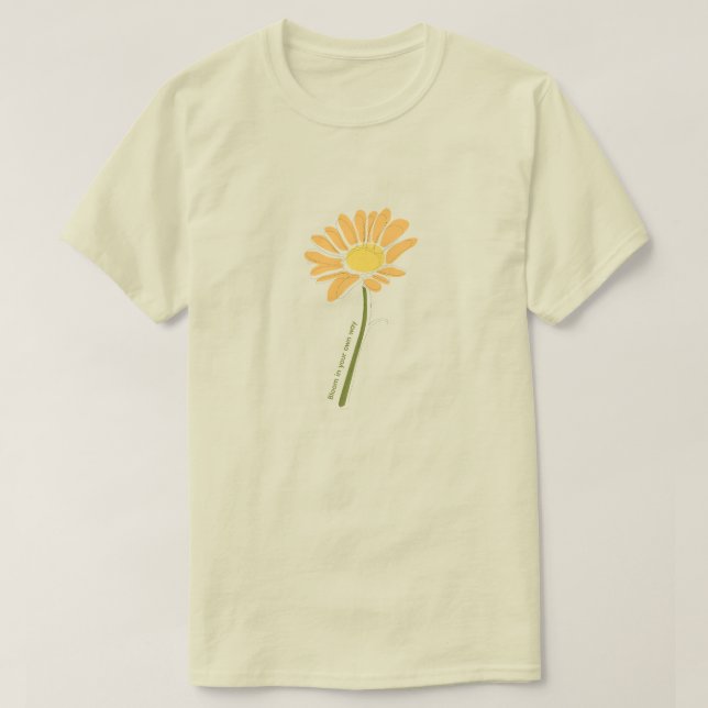 Blumenhemd – Orange Töne T-Shirt (Design vorne)