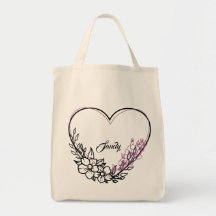 Blumenherz Bridesmaid Personalisierte Geschenktasc