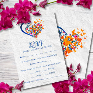 Blumenherz & Butterflies Mexikanische Hochzeit Einladung