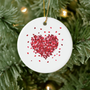 Blumenherz der Liebe Valentinstag Keramik Ornament