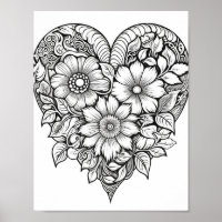 Blumenherz-Farbplakat