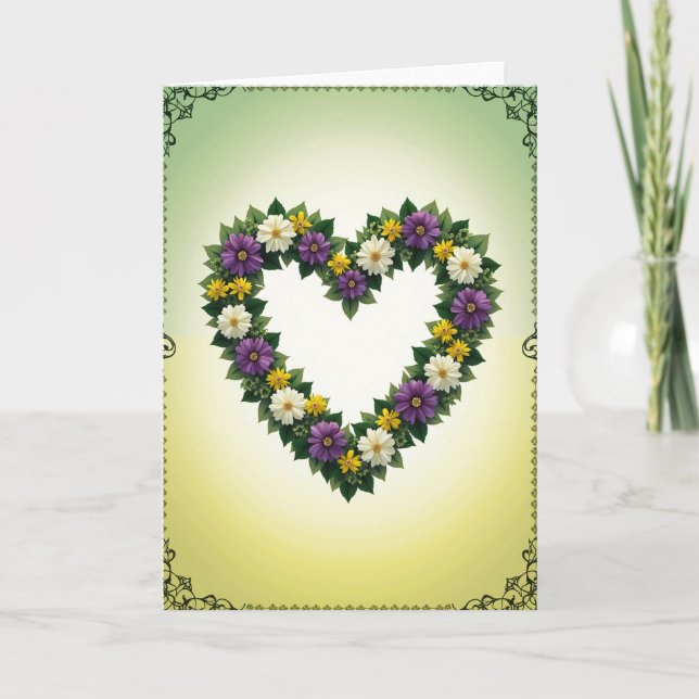 Blumenherz Frühlingsliebe Karte (Vorderseite)
