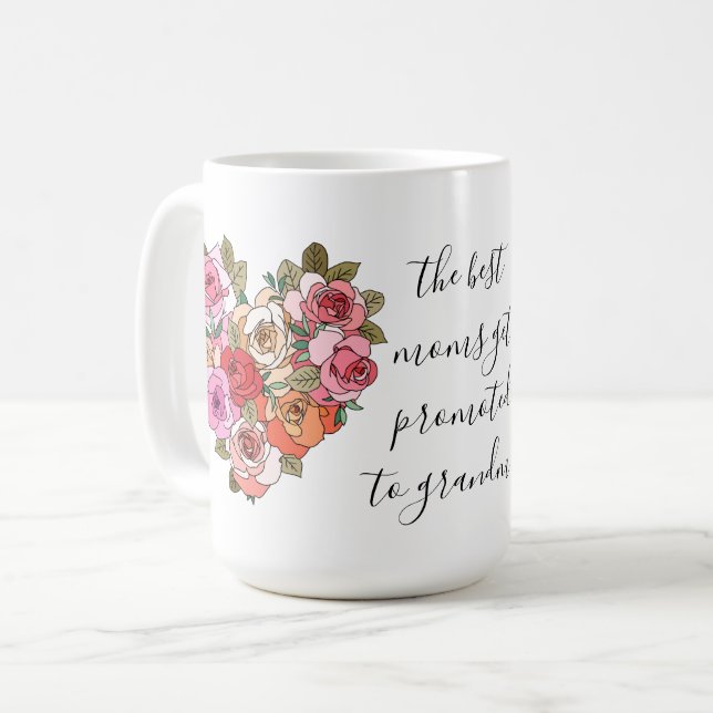 Blumenherz, für das erste Mal Oma) Kaffeetasse (Vorderseite Links)