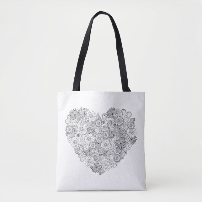 Blumenherz-Gekritzel 2 Tasche (Vorderseite)