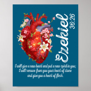Blumenherz Hesekiel 36 26 Glaubensdesign Poster