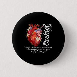 Blumenherz Hesekiel 36_26 Herz Aus Fleisch Christi Button