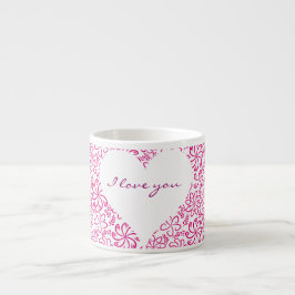 Blumenherz in rosa Weiß mit Namen Espressotasse