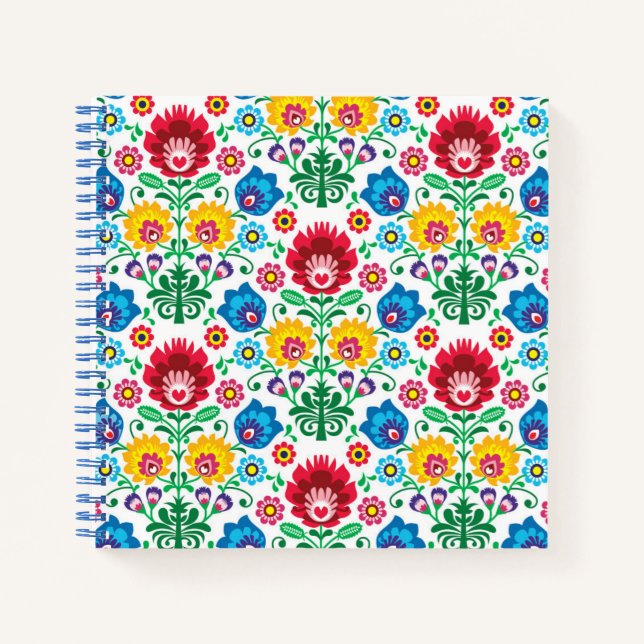 Blumenherz Kunstmuster Notizbuch (Vorderseite)