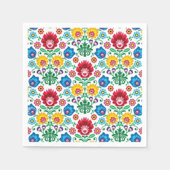Blumenherz Kunstmuster Serviette (Vorderseite)