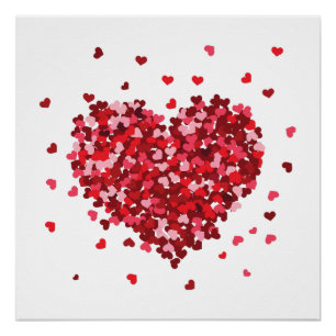 Blumenherz Liebe Valentinstag Poster
