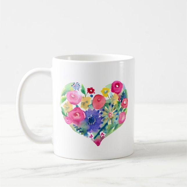 Blumenherz mit Zitat der Ehefrau Kaffeetasse (Links)