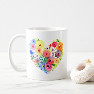 Blumenherz mit Zitat der Mama Kaffeetasse