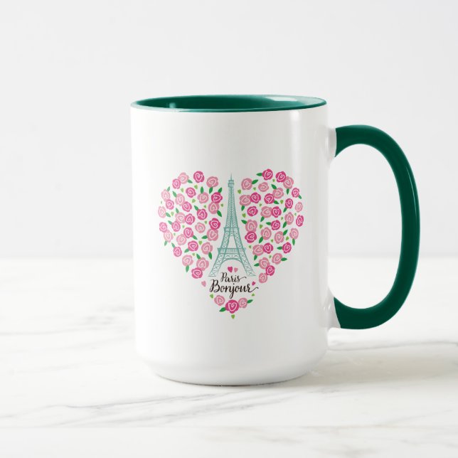 Blumenherz Paris Bonjour | Tasse (Rechts)