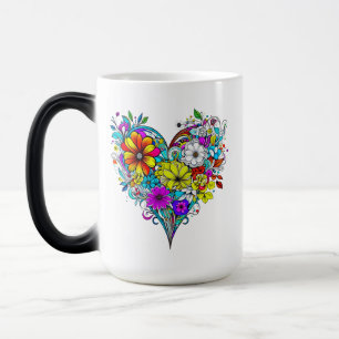 Blumenherz Personalisiert Verwandlungstasse