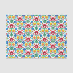 Blumenherz-Volkskunst-Muster Seidenpapier