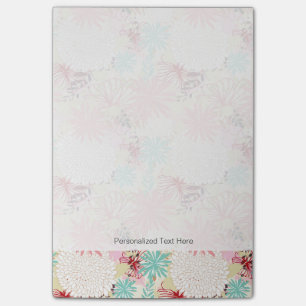 Blumenhintergrund 4 post-it klebezettel