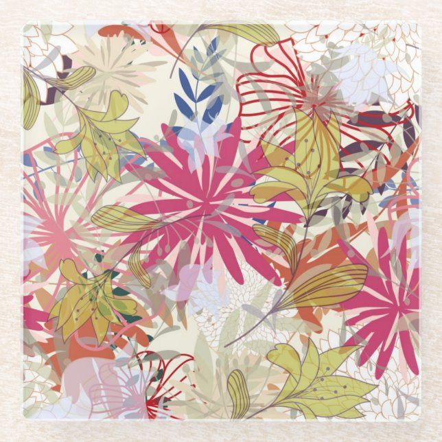 Blumenhintergrund 6 glasuntersetzer (Vorderseite)