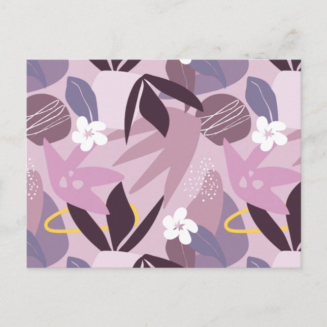 Blumenhintergrund, Blume und Blätter, Postkarte (Vorderseite)